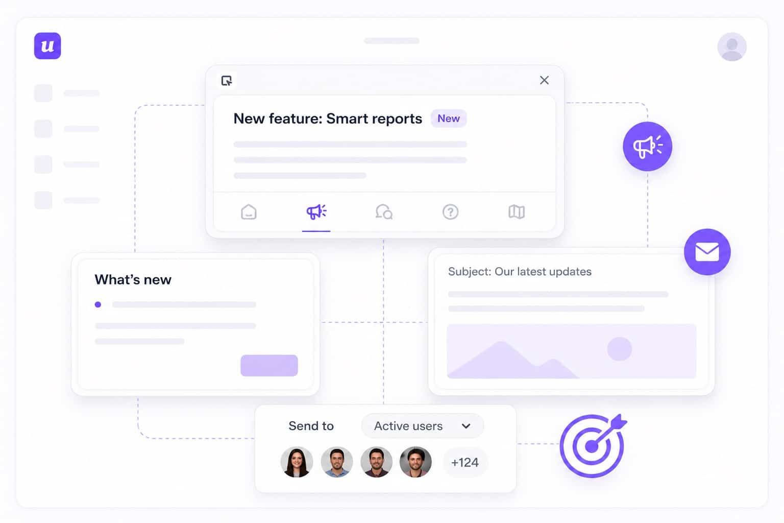 Changelog, announcement, and email communication illustration